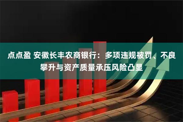 点点盈 安徽长丰农商银行：多项违规被罚、不良攀升与资产质量承压风险凸显