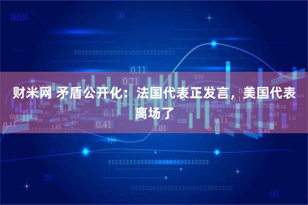 财米网 矛盾公开化：法国代表正发言，美国代表离场了
